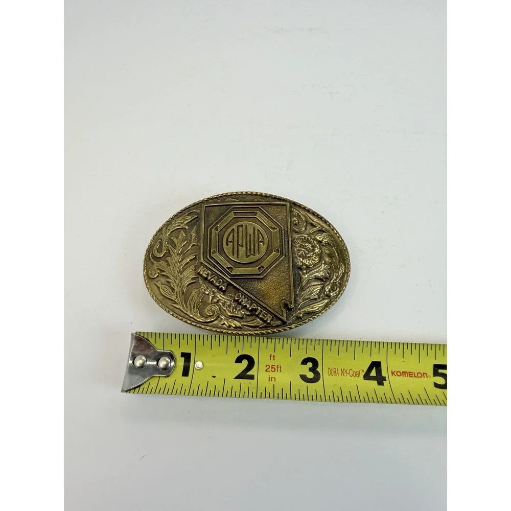 American Public Works Association APWA Nevada Chapter Bronze Belt Buckle